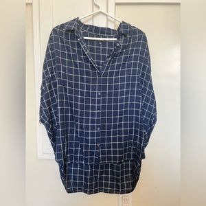 Madewell Central Drapey Shirt in Windowpane. Size M